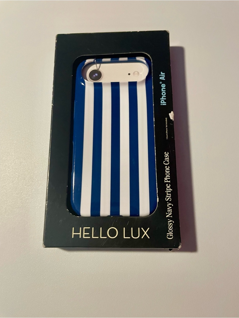 Hello Lux iPhone Air MagSafe Glossy Navy Stripe Protective Phone Case NIB
